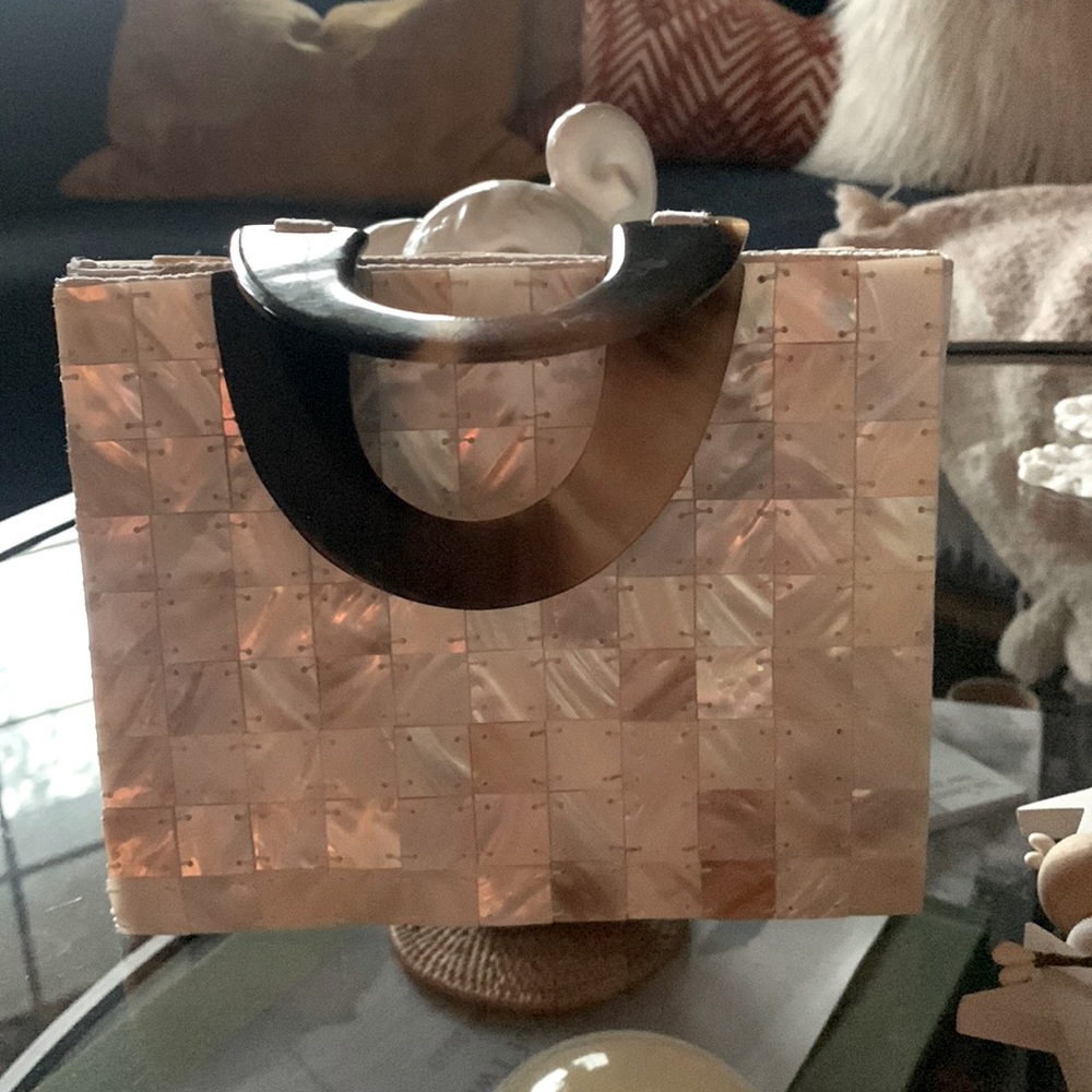 Vintage Evening Bag Tiled Capiz Shell-Mother of Pearl